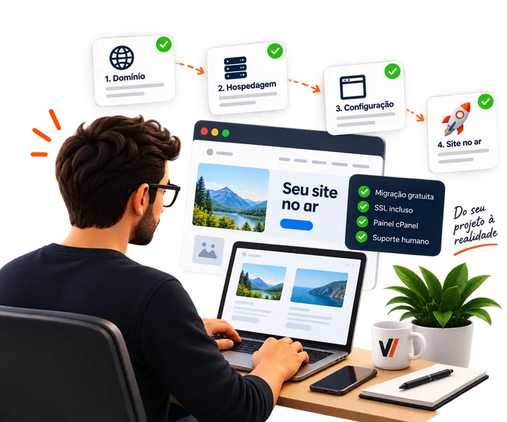 Passo a passo: domínio, hospedagem, configuração e site no ar
